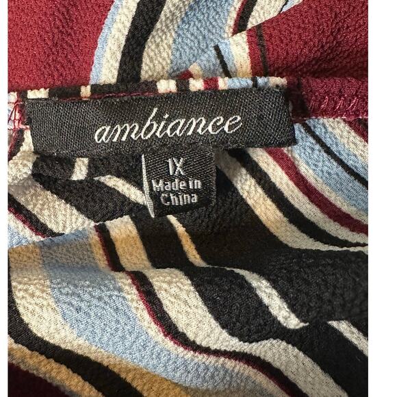 Ambiance blue white wine stripes sleeveless jumpsuit size 1X - Picture 3 of 12